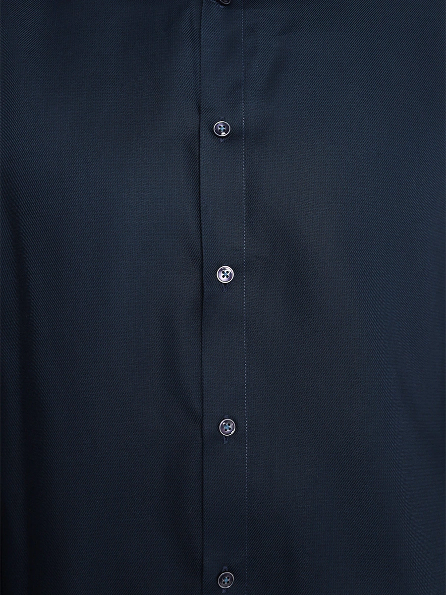 Рубашка из хлопка прямого кроя темно-синего цвета